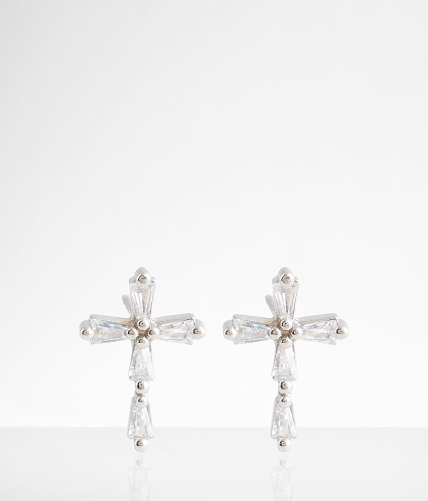 boutique by BKE Dainty Cross Earring front view