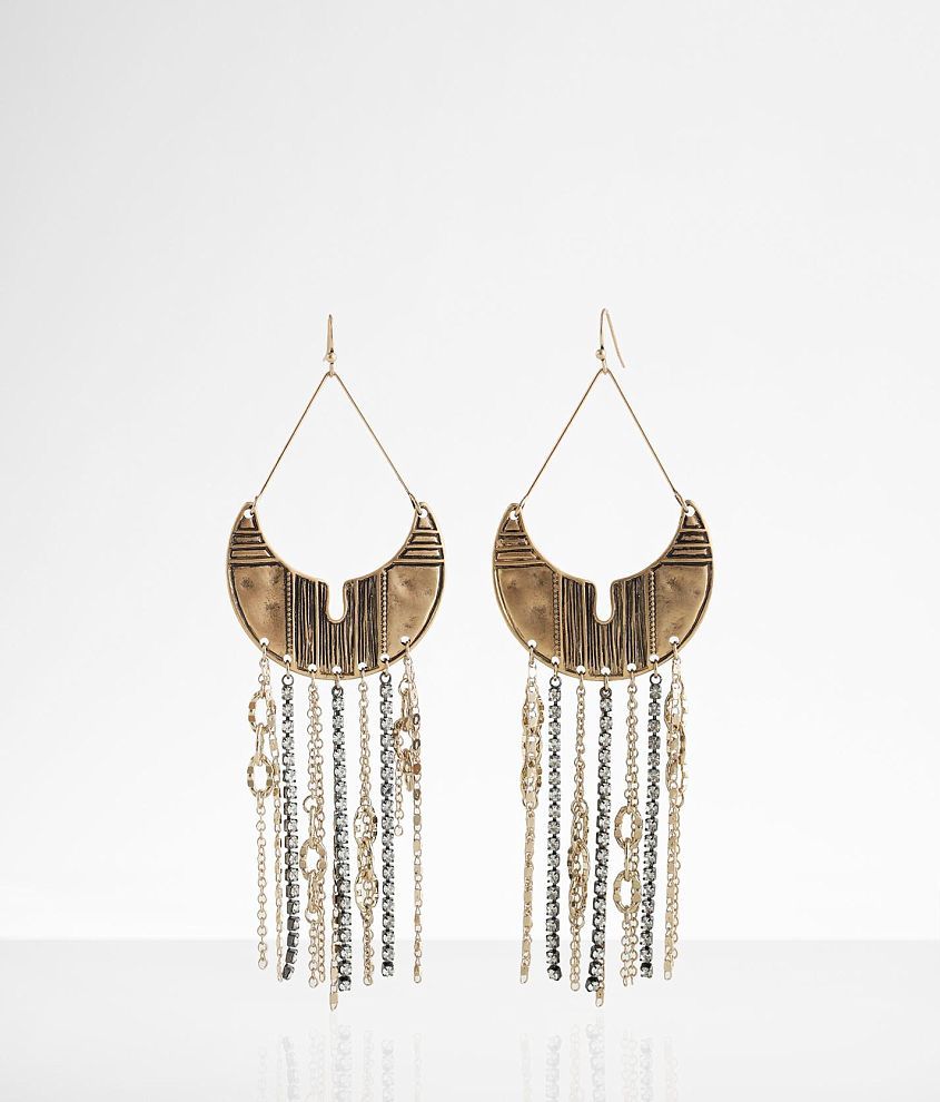 boutique by BKE Mixed Fringe Drop Earring front view