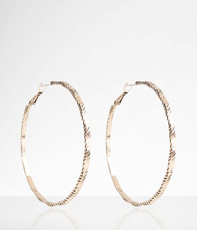 boutique by BKE Textured Hoop Earring front view