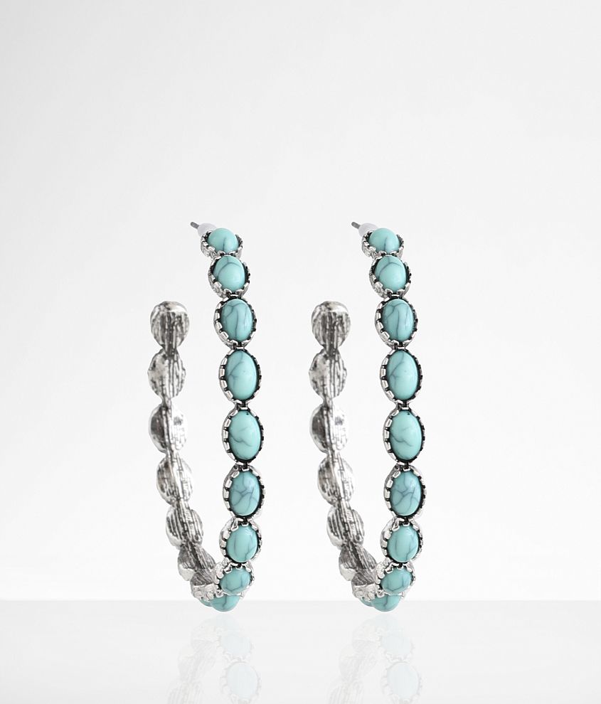 boutique by BKE Turquoise Hoop Earring front view