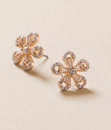 BKE Glitz Flower Earring front view