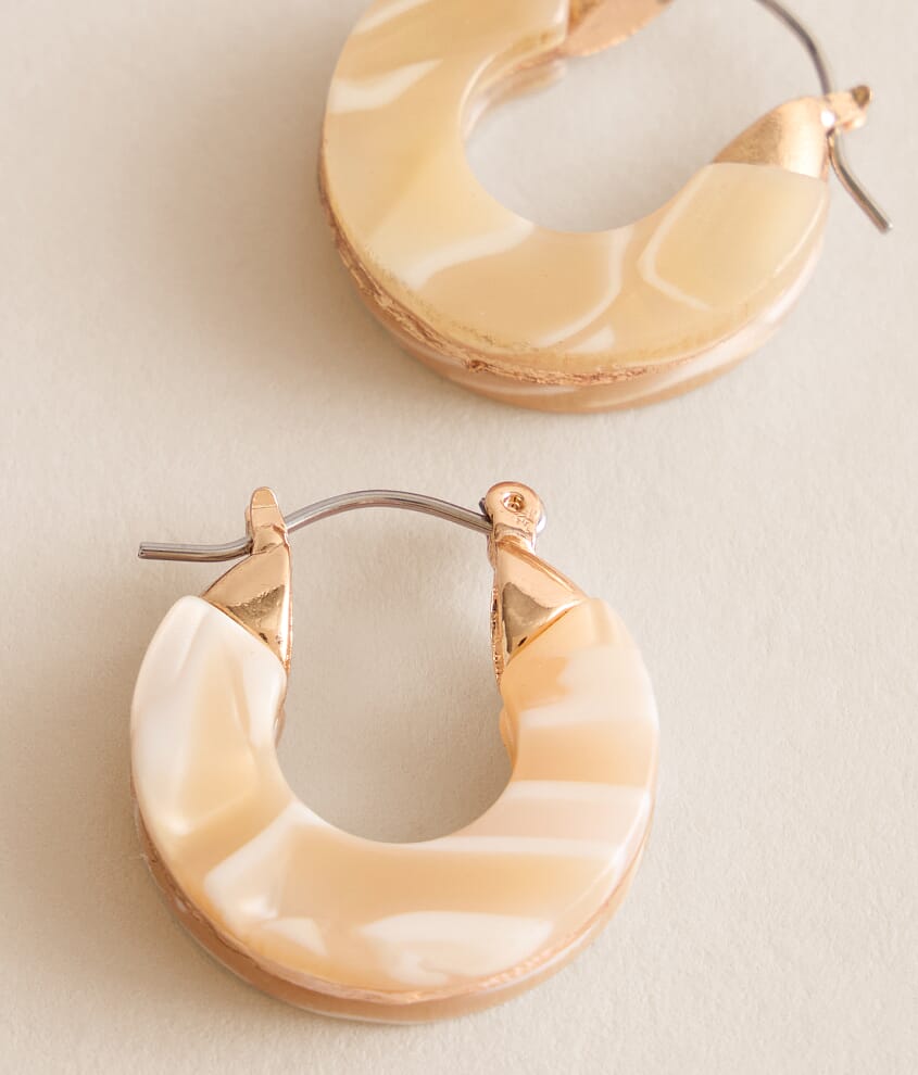 Marble Resin Hoop Earring - thumbnail 3