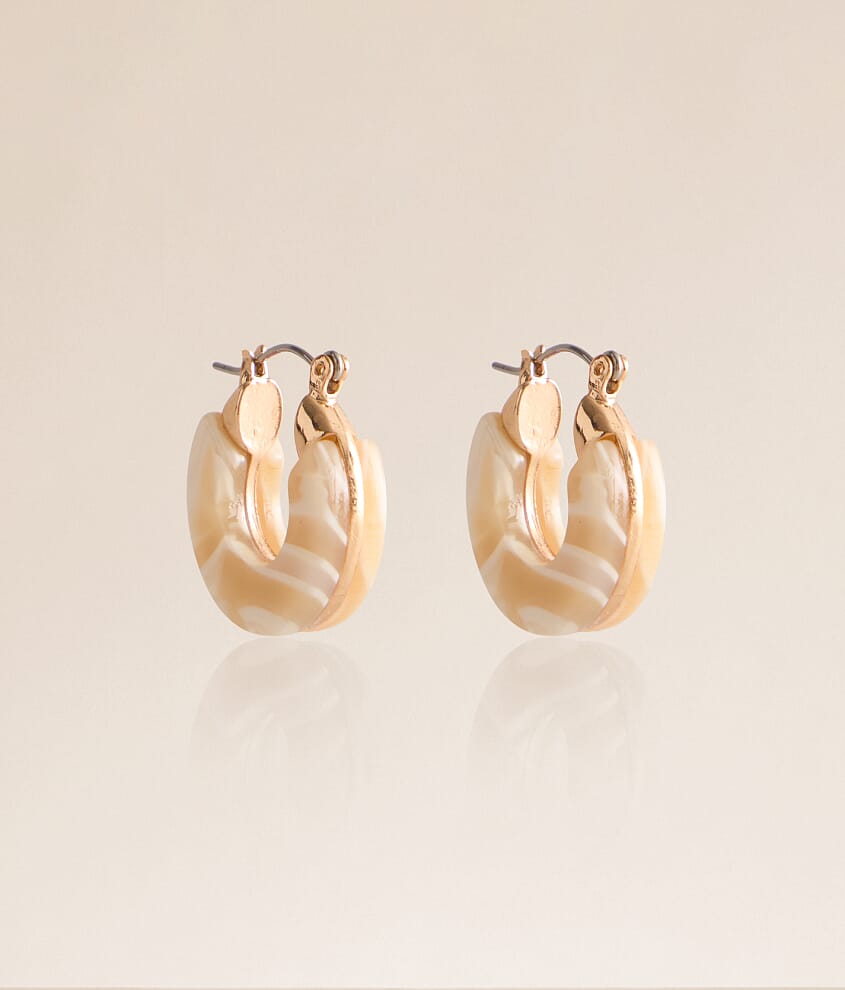 Marble Resin Hoop Earring