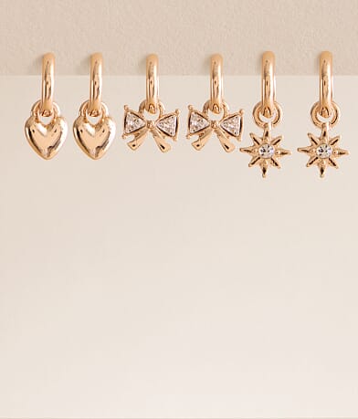 boutique by BKE 3 Pack Sweet Earring Set front view