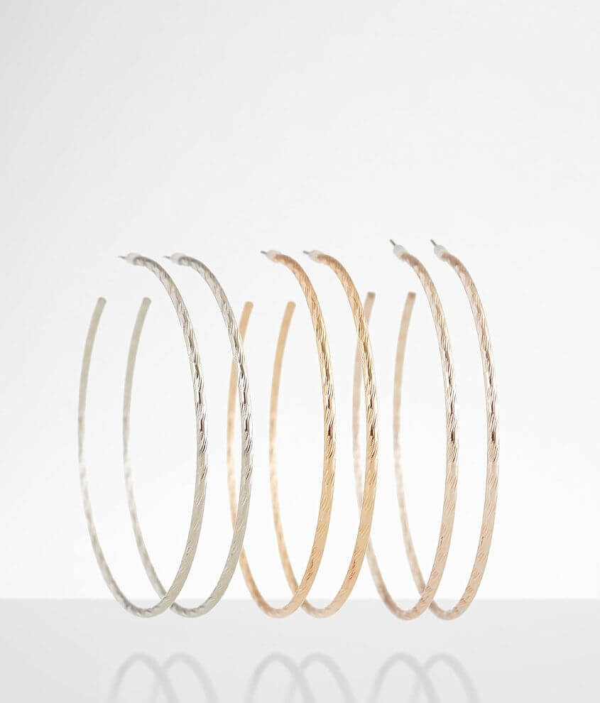 BKE Mixed Metal Hoop Earring Set