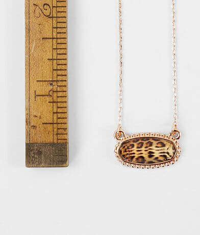 BKE Dainty Leopard Bar Necklace misc detail 2 view