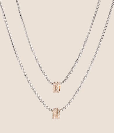 boutique by BKE 2 Pack Glitz Necklace Set front view
