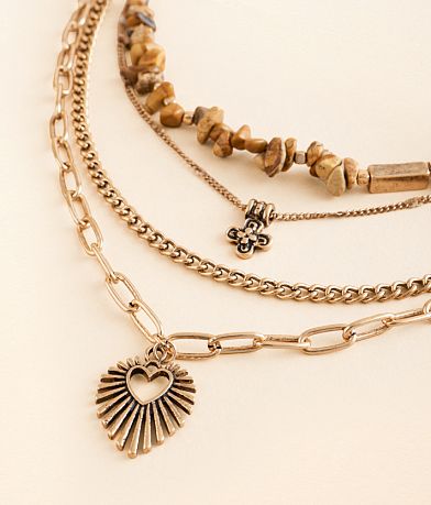 boutique by BKE Charm Tiered Necklace front view