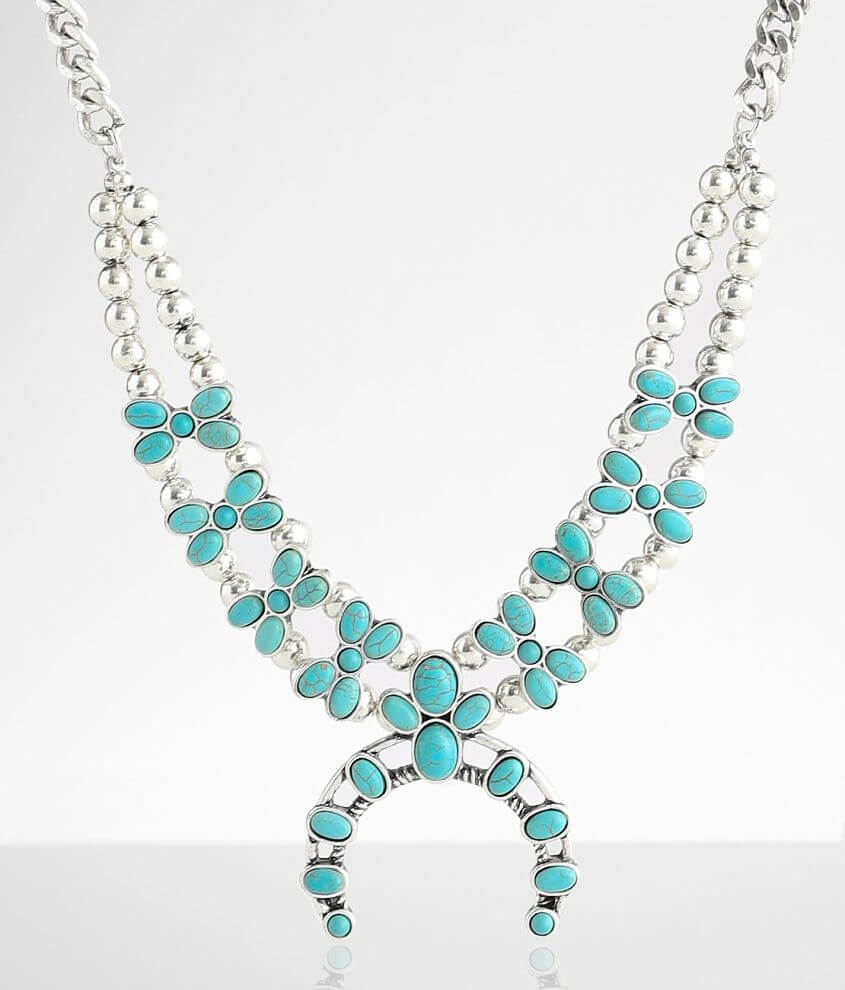 BKE Turquoise Statement Necklace front view