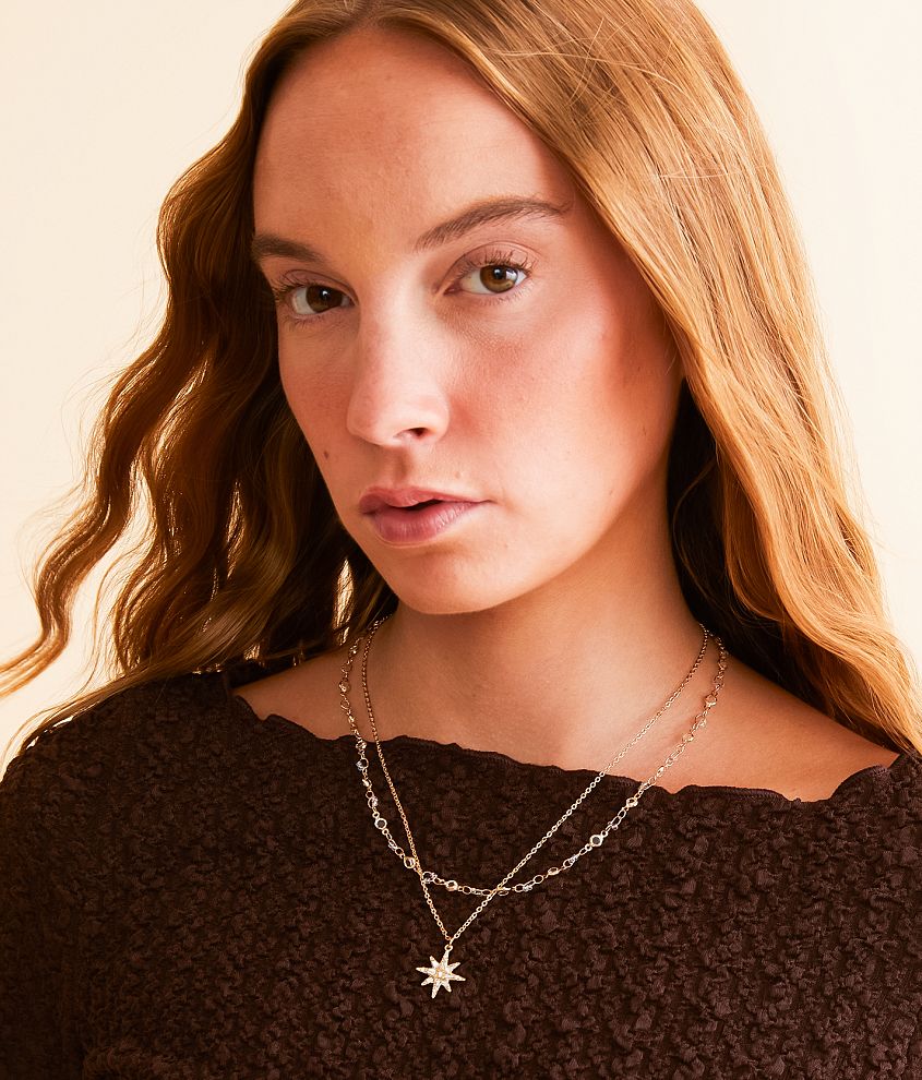 2 Pack Starburst Necklace Set