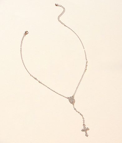 boutique by BKE Glitz Cross Necklace front view