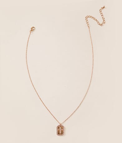 BKE Glitz Cross Necklace front view