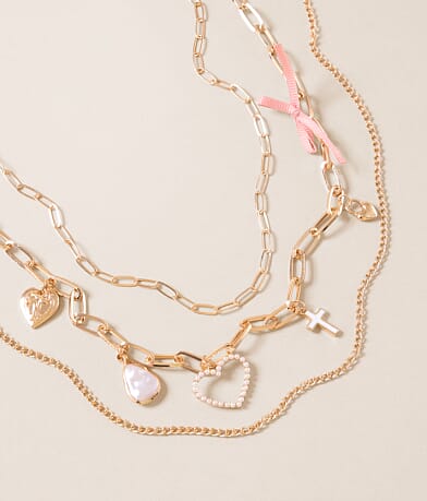 boutique by BKE 3 Pack Charm Necklace Set front view