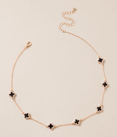 boutique by BKE Glitz Clover Necklace front view