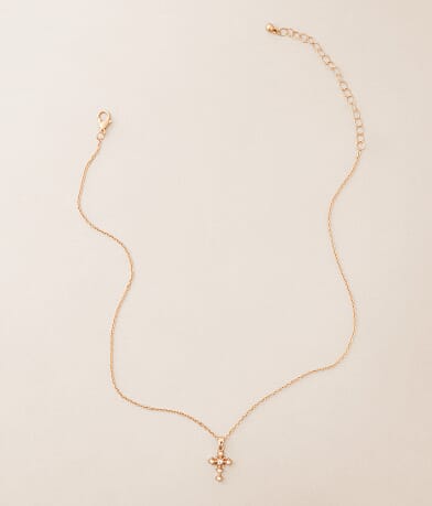 BKE Glitz Cross Necklace front view