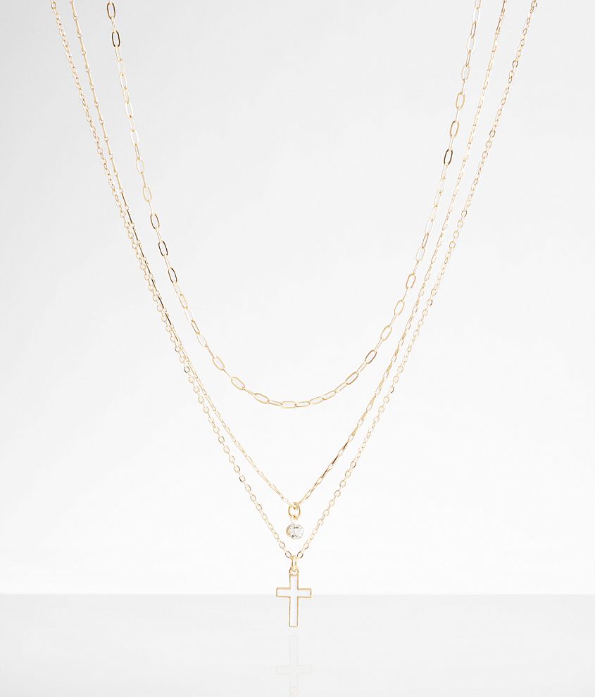 boutique by BKE 3 Pack Cross Necklace Set front view