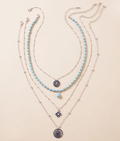 Sterling & Stitch 4 Pack Western Necklace Set front view