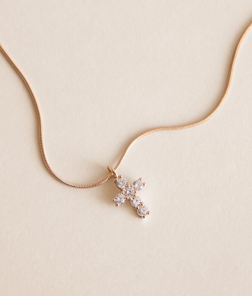 Dainty Glitz Cross Necklace