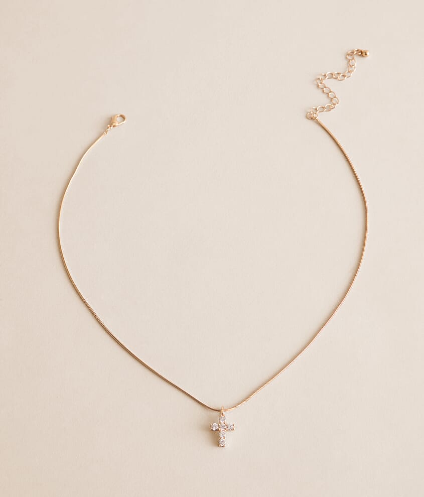 Dainty Glitz Cross Necklace