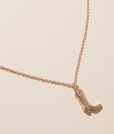 Sterling & Stitch Cowboy Boot Necklace front view