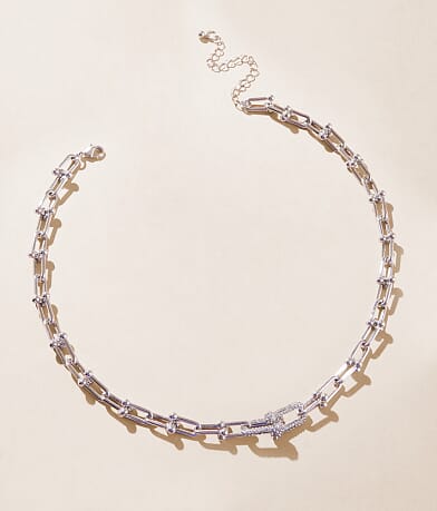 boutique by BKE Glitz Link Necklace front view