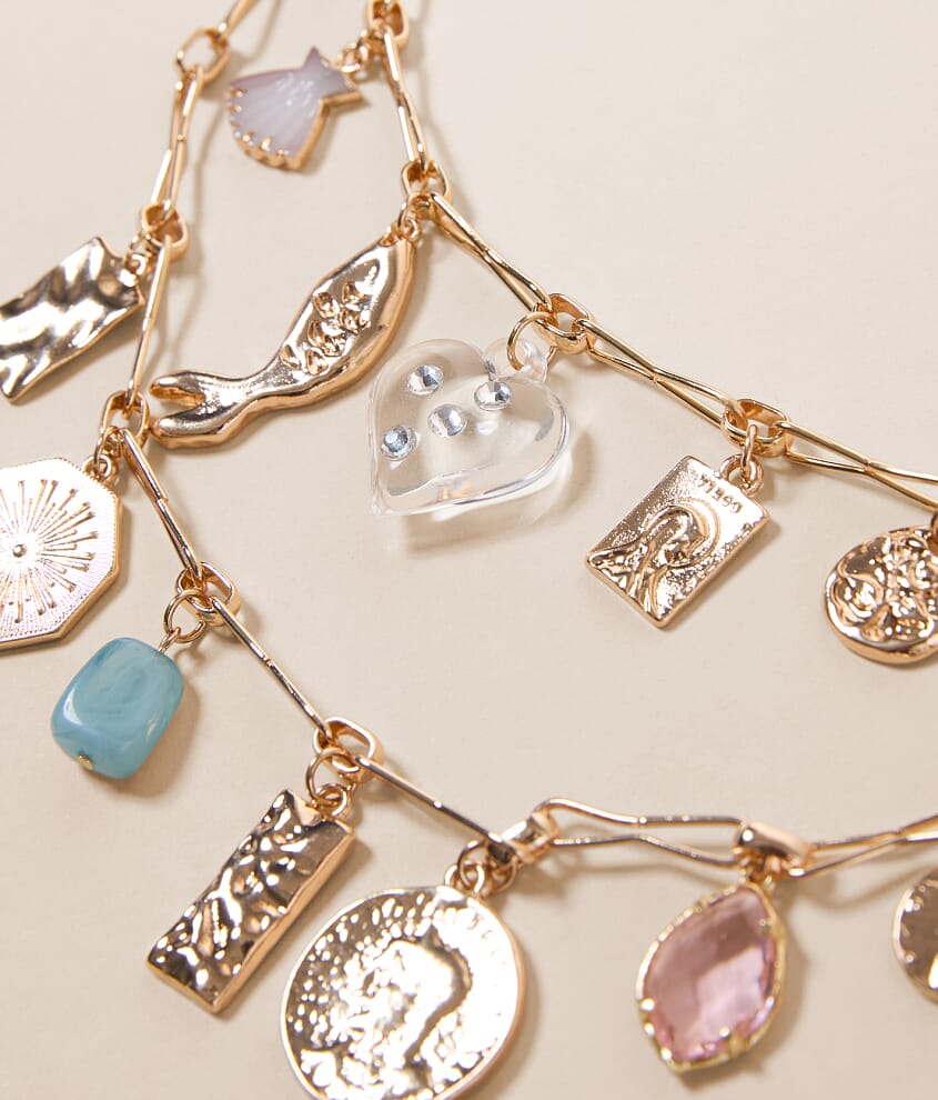 Statement Layered Charm Necklace