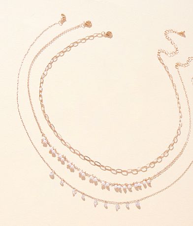 boutique by BKE 3 Pack Glitz Necklace Set front view