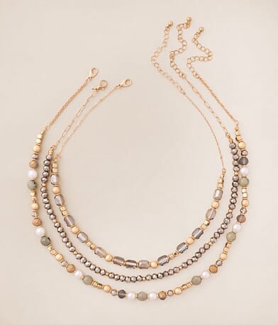 BKE 3 Pack Beaded Necklace Set front view