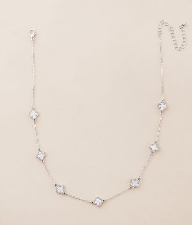 BKE Glitz Clover Necklace front view