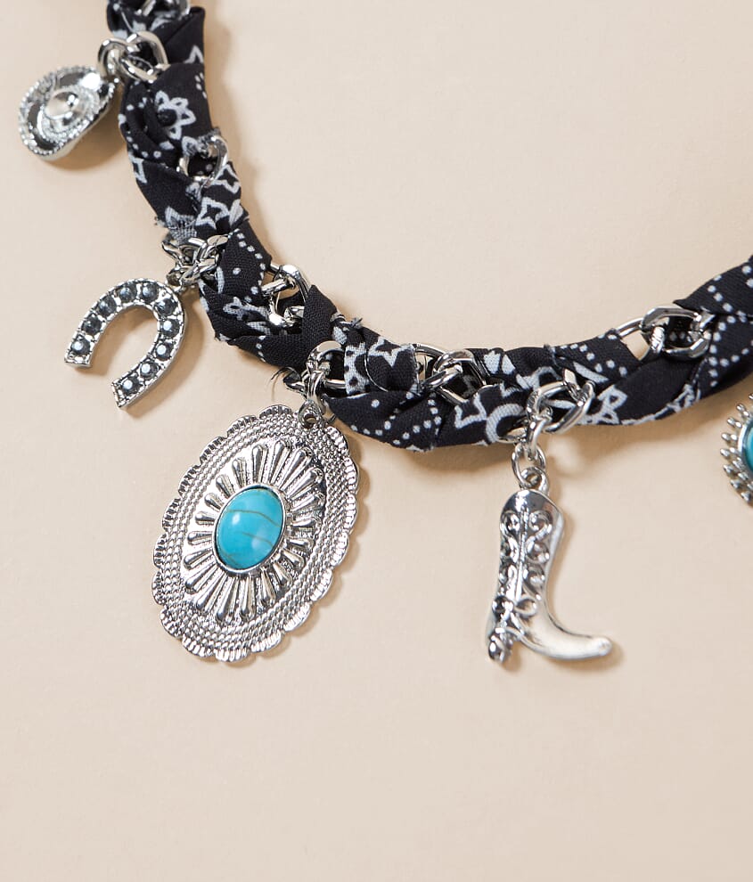 Western Scarf Charm Necklace