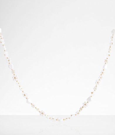 boutique by BKE Floral Bead & Stone Necklace front view