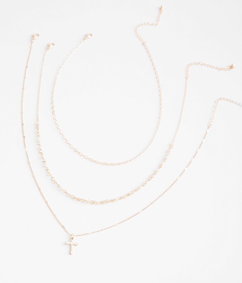 3 Pack Cross Necklace Set
