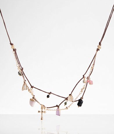 boutique by BKE Layered Charm Necklace front view