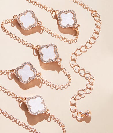 boutique by BKE Mother Of Pearl Clover Necklace misc detail 1 view