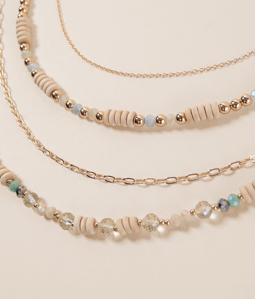 4 Pack Wood Bead Necklace Set