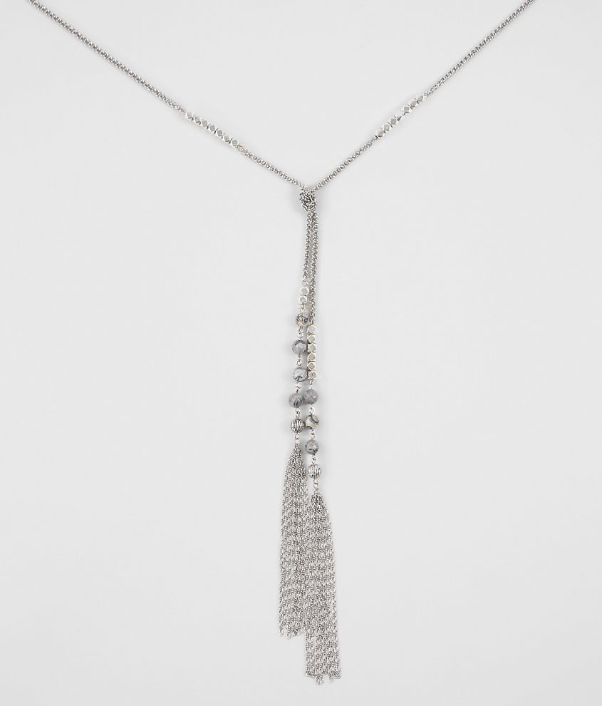 BKE Beaded Tassel Necklace front view