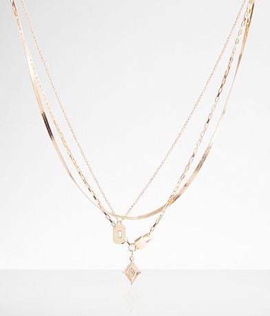 boutique by BKE Tiered Charm Necklace front view