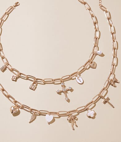boutique by BKE 2 Pack Charm Necklace Set front view