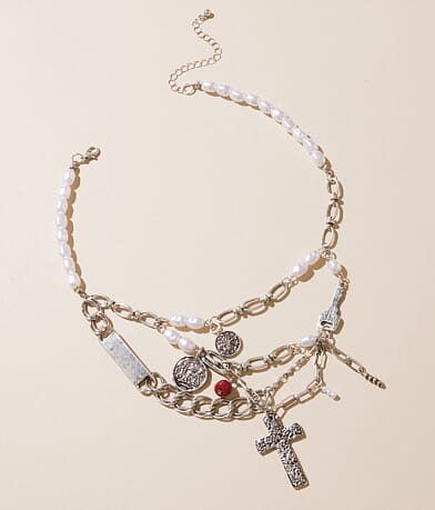 boutique by BKE Statement Charm Necklace front view