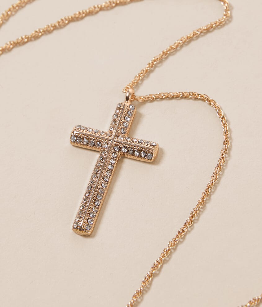 Rhinestone Cross Necklace - thumbnail 2