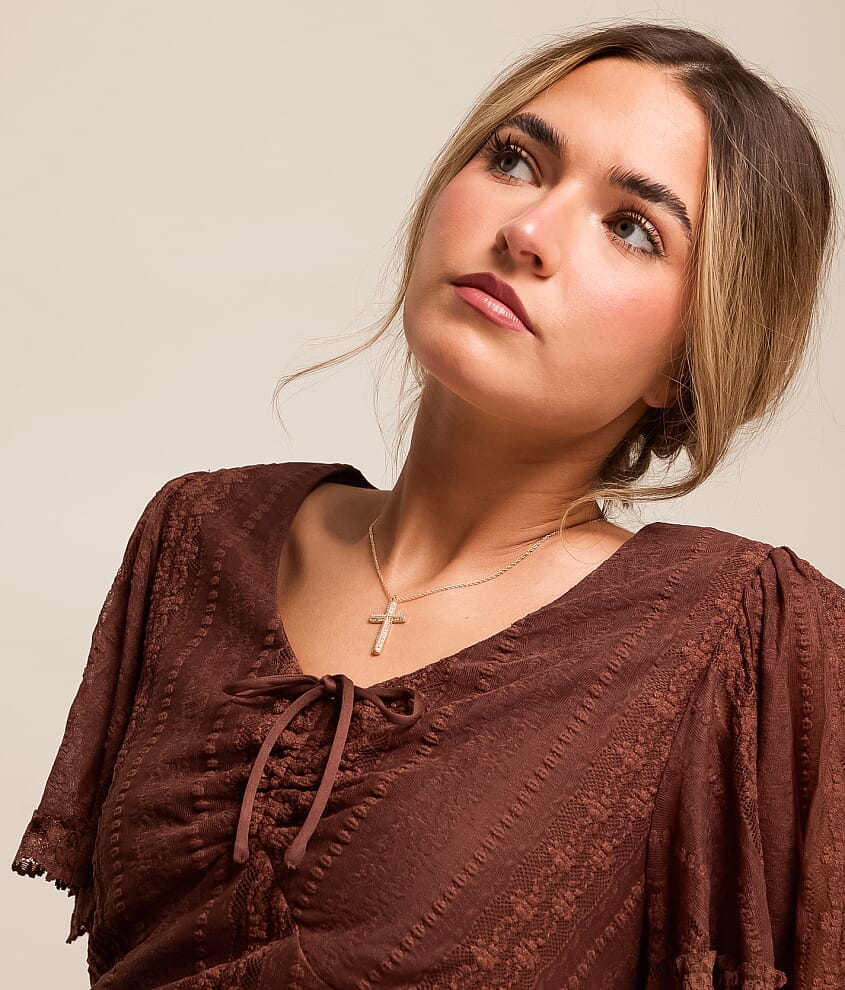 Rhinestone Cross Necklace