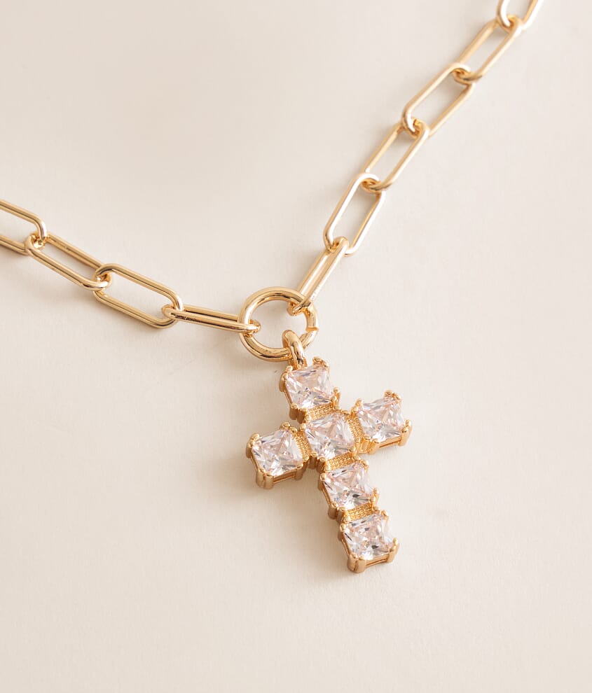 Statement Glitz Cross Necklace