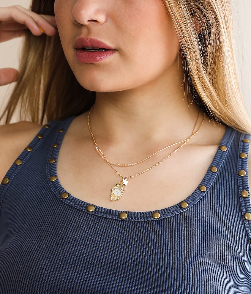 Butterfly Charm Tiered Necklace