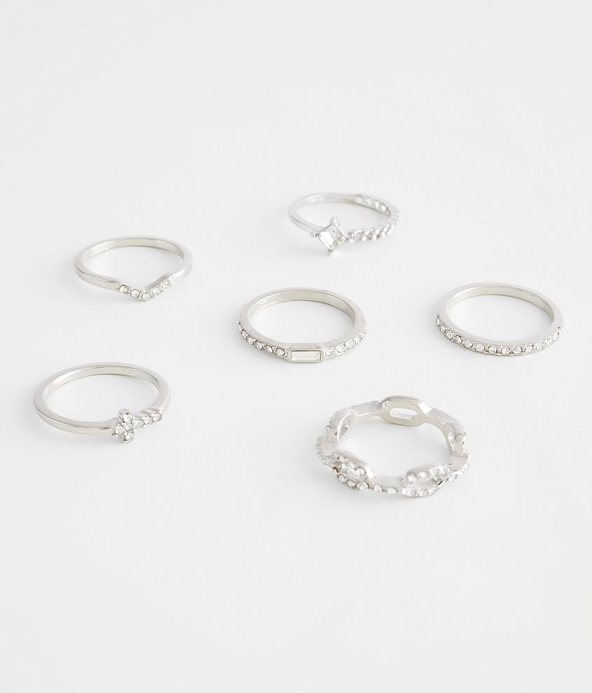 boutique by BKE 6 Pack Dainty Ring Set front view