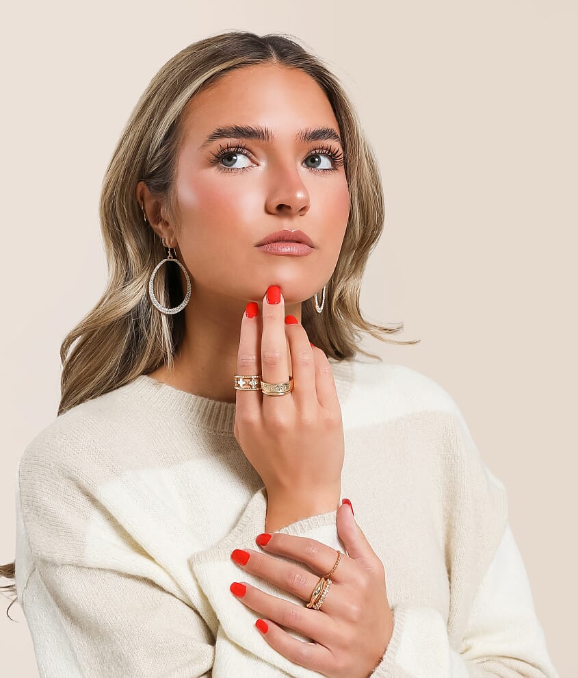 6 Pack Clover Ring Set