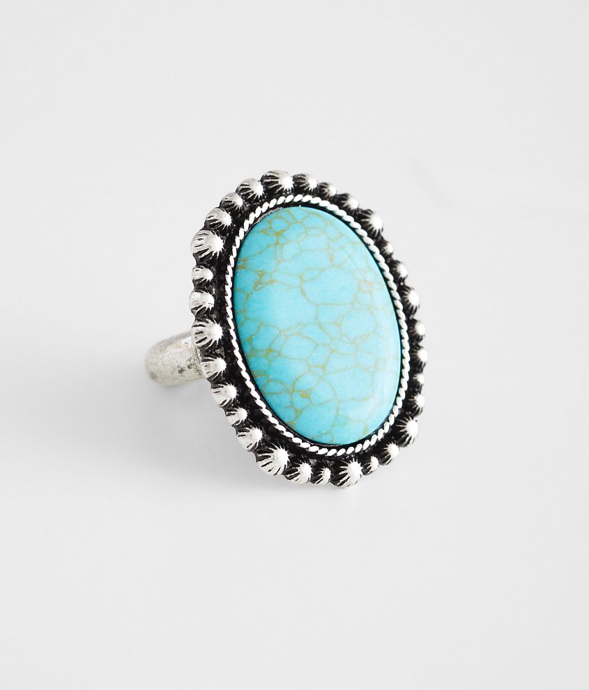 boutique by BKE Turquoise Statement Ring front view