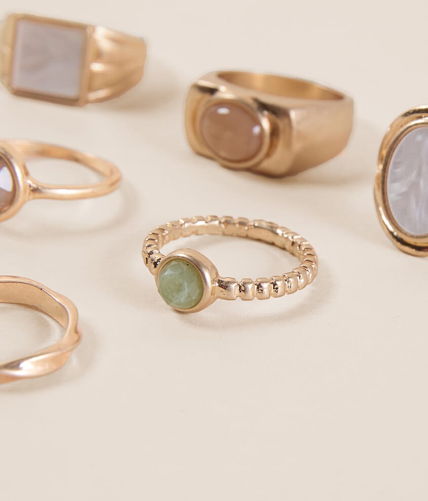 6 Pack Stone Ring Set - thumbnail 2