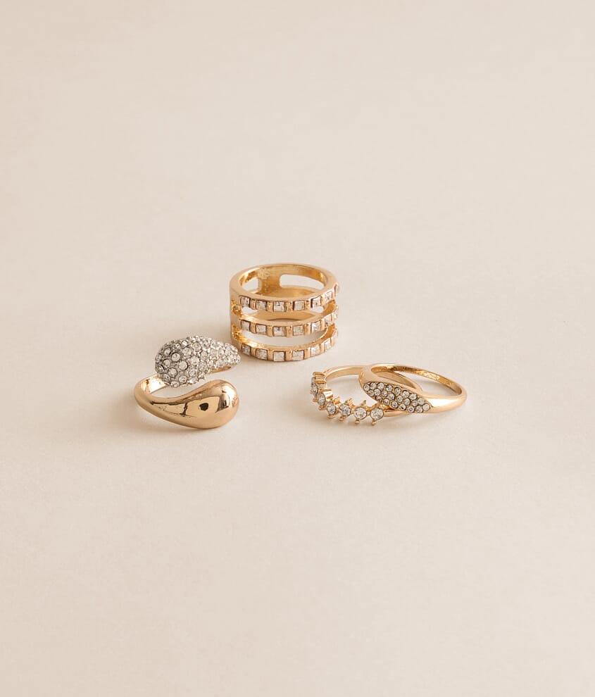 4 Pack Glitz Ring Set