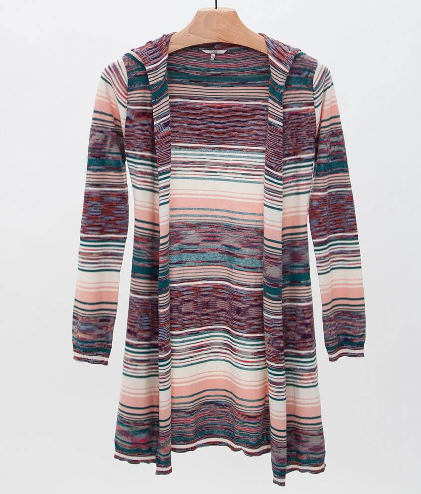 Striped hooded cardigan hot sale