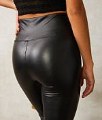 Shinestar Liquid Faux Leather Legging Women s Leggings in Black Buckle